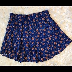 H&M Women's Skirt Floral Blue Turquoise Size 12